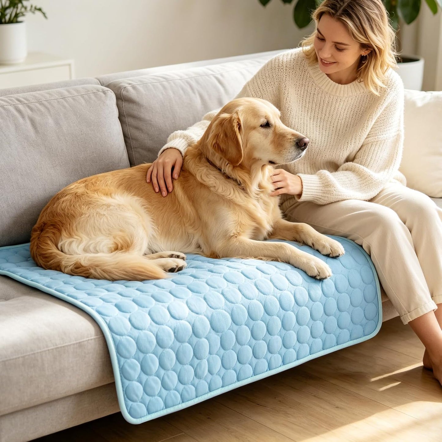 Dog Cooling Mat, Thick & Durable Cooling Mat for Dogs(Q-Max>0.4) | Arc-Chill Tech Washable & Non-Slip Cold Dog Bed Pad-For Pets Kennel, Crate, Sofa, Bed, Floor,Car Seats, Indoor & Outdoor Use
