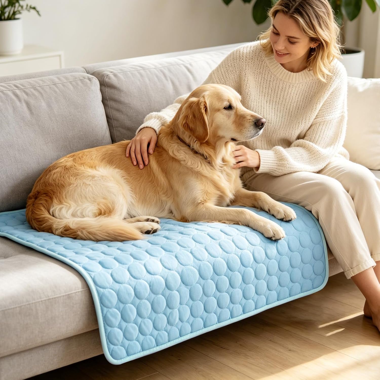 Dog Cooling Mat, Thick & Durable Cooling Mat for Dogs(Q-Max>0.4) | Arc-Chill Tech Washable & Non-Slip Cold Dog Bed Pad-For Pets Kennel, Crate, Sofa, Bed, Floor,Car Seats, Indoor & Outdoor Use